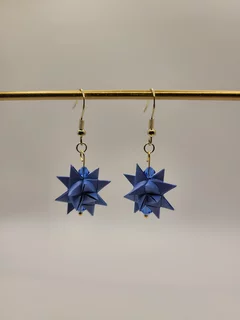Dunkelblaue Sterne und Silber vergoldete Ohrhaken